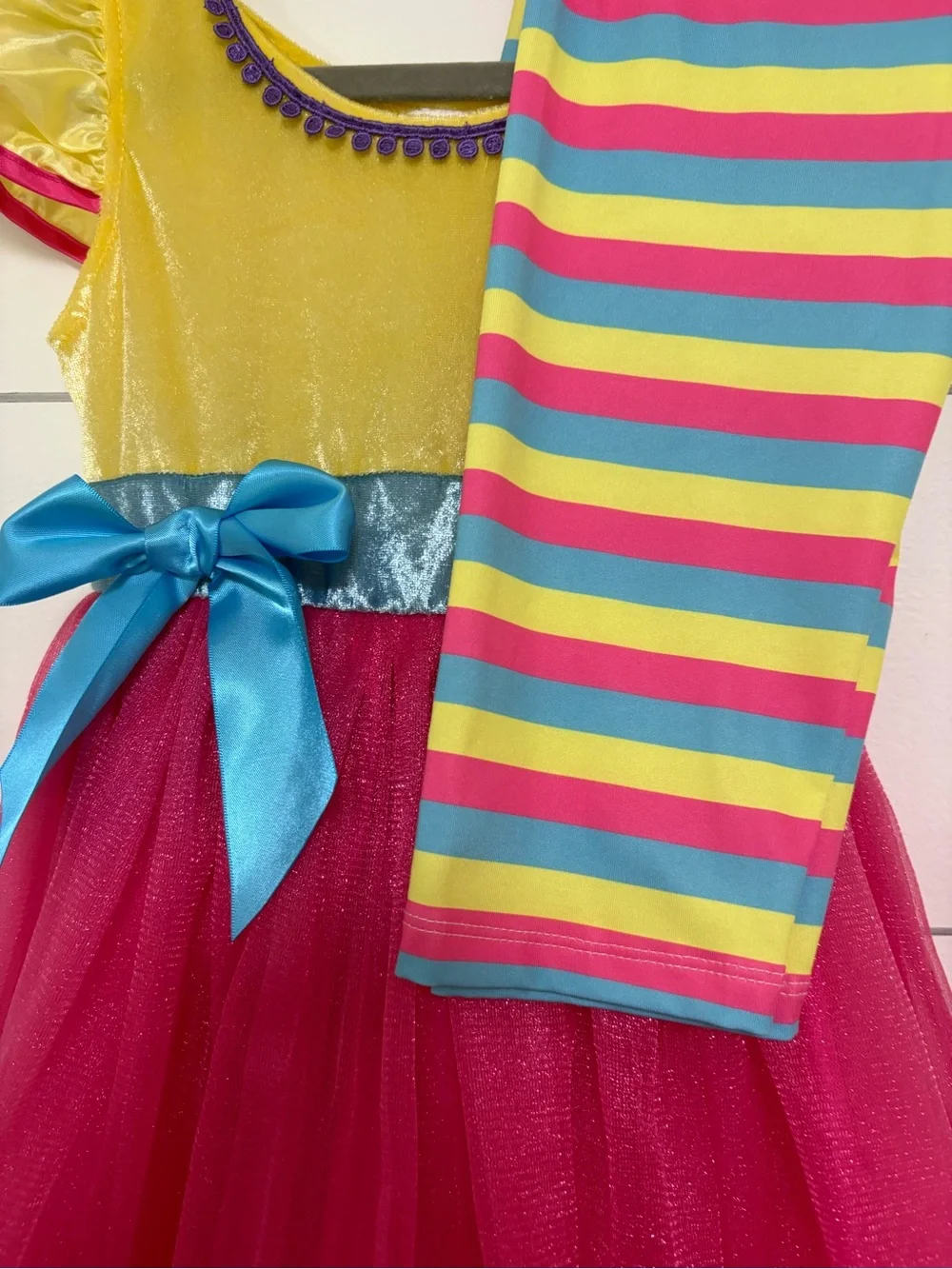 Little Adventures Fancy Nancy Inspired Dress Costume 3-5Y Medium + Leggings